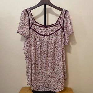 NWT Torrid crinkle chiffon flutter sleeve top size 1